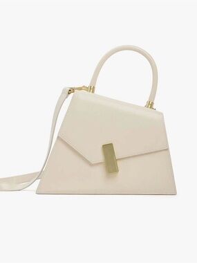 NWT Tammy & Benjamin Ivory Leather Cubist Top Handle Bag
